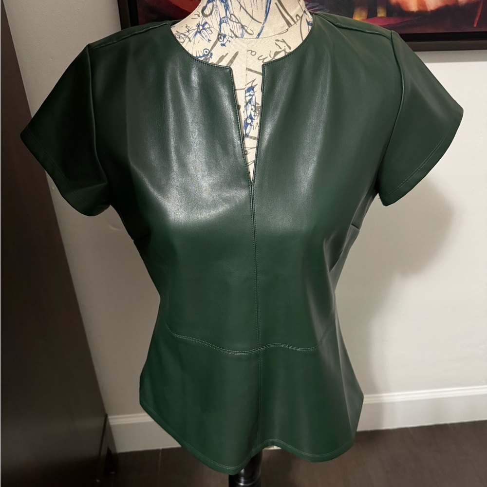 Ann Taylor faux leather top